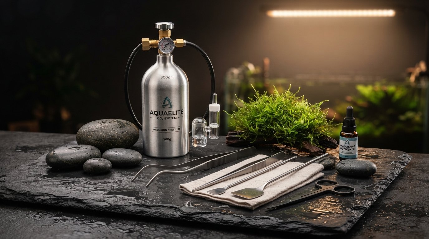 58 cm vandeniui atsparus LED šviestuvas su spaustuku akvaskapingui